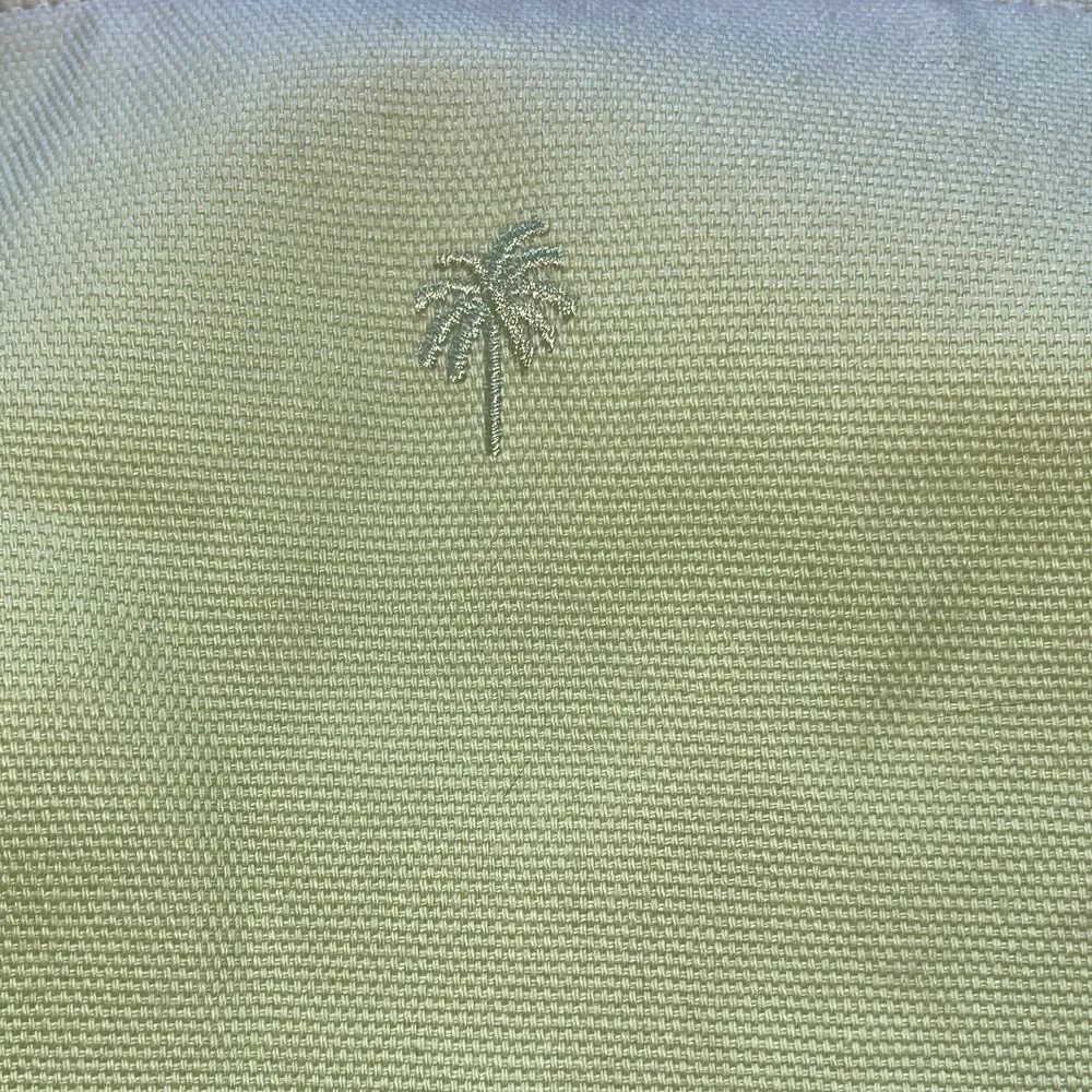 Lilly Pulitzer Green Pink Canvas‎ Tote Bag with Embroidered Palm Tree
